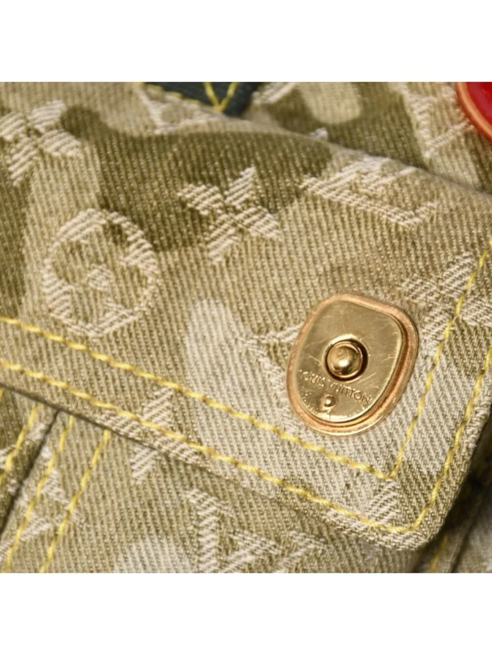 Louis Vuitton Monogram Moflage Denim Jasmine Handbag Khaki Takashi Murakami